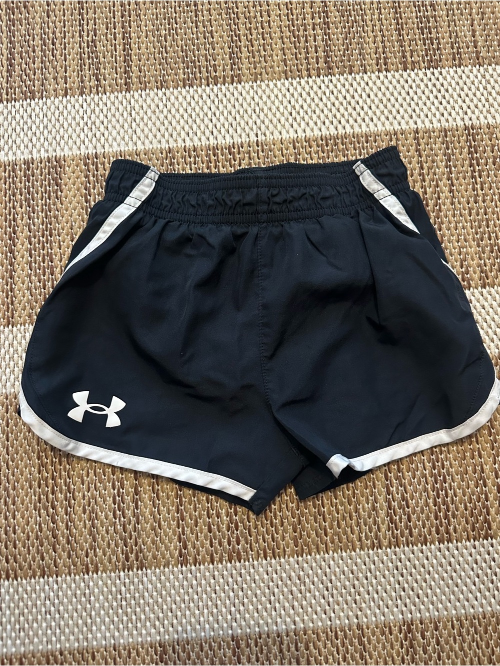 Under Armour Black Shorts with White Trim - Girls' Athletic